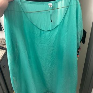 NWOT tassel trim swim cover up.